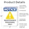 Signmission Maintenance Personnel Only, 7 in W x Rectangle, Plastic OS-2PACK-NS-P-710-V-14107 - alternate 2